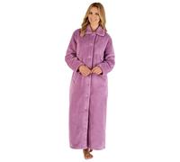 Slenderella Long Length Button Through Dressing Gown. Soft and Thick Waffle Fleece (3XL, 28-30)