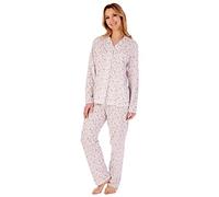 Slenderella Long Sleeve Jersey Pyjamas PJ02103 Grey 24-26