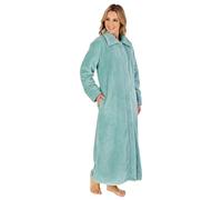 Slenderella Longer Length Luxury Waffle Fleece Button Through Housecoat (10/12, green)