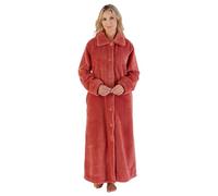 Slenderella Longer Length Luxury Waffle Fleece Button Through Housecoat (16/18, Burnt Orange)
