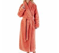 Slenderella Longer Length Luxury Waffle Fleece Shawl Collar Wrap Housecoat (28/30, burnt orange)