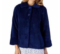Slenderella Luxury Waffle Fleece Button Opening Bedjacket (10/12, Navy)