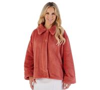Slenderella Luxury Waffle Fleece Button Opening Bedjacket (16/18, Burnt Orange)
