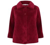 Slenderella Luxury Waffle Fleece Button Opening Bedjacket (24/26, Raspberry)