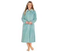 Slenderella Luxury Waffle Fleece Button Through Housecoat (10/12, green)