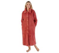 Slenderella Luxury Waffle Fleece Button Through Housecoat (28/30, Burnt Orange)