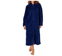 Slenderella Luxury Waffle Fleece Zip Opening Housecoat (24/26, green)