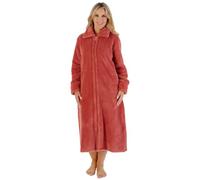 Slenderella Luxury Waffle Fleece Zip Opening Housecoat (28/30, Burnt Orange)