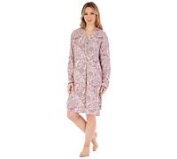Slenderella Paisley Print Long Sleeve 38 inch Woven Nightshirt (16/18, Damson)