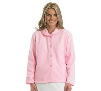 Slenderella Polar Fleece Button Bed Jacket BJ44601 Pink Small