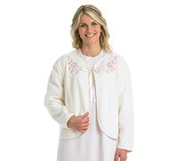 Slenderella Polar Fleece Ribbon Bed Jacket BJ44600 Vanilla Large