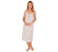 Slenderella Poppy Spaghetti Strap Woven Cotton 42 Inch Nightdress (10/12, white)