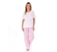 Slenderella Seersucker Short Sleeve Ladies Pyjama Set (20/22, Blue)