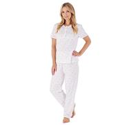 Slenderella Short Sleeve Ditsy Print Pyjamas PJ03142 Ivory 16-18