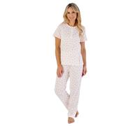 Slenderella Short Sleeve Jersey Pyjamas PJ07117 Pink 20-22