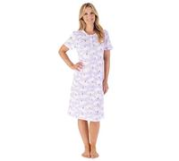 Slenderella Short Sleeve Large Floral Print Nightie ND03151 Lilac 12-14