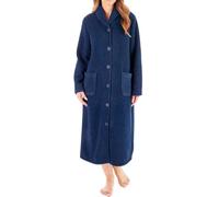 Slenderella Soft Waffle Button Opening 46 Inch Housecoat (16/18, navy)