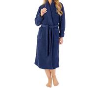 Slenderella Soft Waffle Shawl Collar 46 Inch Wrap Housecoat (10/12, navy)