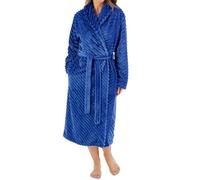 Slenderella Stripes Shawl Collar 46 Inch Wrap Housecoat (10/12, blue)