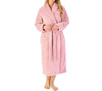 Slenderella Stripes Shawl Collar 46 Inch Wrap Housecoat (12/14, pink)