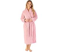 Slenderella Stripes Shawl Collar 46 Inch Wrap Housecoat (12/14, pink)