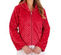 Slenderella Stripes Zip Opening Long Sleeve Bedjacket (12/14, raspberry)