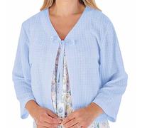 Slenderella Summer Ribbon Tie 3/4 Sleeve Bedjacket (24/26, Blue)