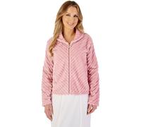 Slenderella Supersoft Diagonal Rib Fleece Zip Bedjacket BJ08300 Pink 24-26