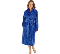Slenderella Supersoft Rib Fleece 46" Shawl Collar Wrap HC08303 Blue 10-12