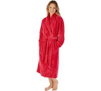 Slenderella Supersoft Rib Fleece 46" Shawl Collar Wrap HC08303 Raspberry 10-12