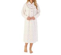 Slenderella Tulip Brushed Cotton Buttoned Top 45 Inch Nightdress (10/12, red)