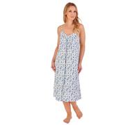 Slenderella Violet Spaghetti Strap 44 Inch Cotton Nightdress (24/26, blue)