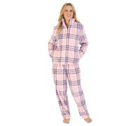 Slenderella Waffle Zip Pyjamas PJ06330 Pink 2XL