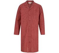 Slenderella Walker Reid Mens Red Check Nightshirt Woven Cotton Button Up Traditional Nightwear (XL)