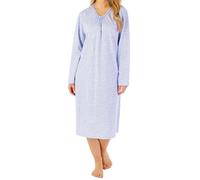 Slenderella Wild Thyme Long Sleeve Cotton 42 Inch Nightdress (16/18, blue)
