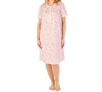 Slenderella Windflower Short Sleeve Cotton 42 Inch Nightdress (10/12, pink)