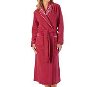 Slenderella Womens Shawl Collar Dressing Gown Boucle Fleece Embroidered Housecoat Medium (Raspberry)