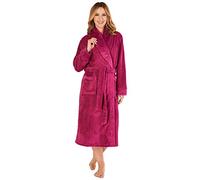 Slenderella Womens Shawl Collar Wrap Coral Fleece Dressing Gown Waffle Detail Robe XXXL (Raspberry)