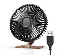 SLENPET 6 inch USB Desk Fan, 4 Speeds, Ultra-quiet, 90° Adjustment for Better Cooling, Portable Mini Powerful Desktop Table Fan, Small Personal Cooling Fan for Home Office Outdoor, Bronze