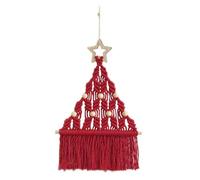 SlenyuBridal Macrame Wall Hanging, Christmas Tree Boho Tapestry, Christmas Ornament for Bedroom Living Room Apartment Wall Art (Red)