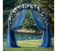 SlenyuBridal Wedding Arch Draping Fabric 1 Panel 20Ft Navy Blue Chiffon Fabric Drapes Arbor Drapery for Wedding Ceremony Reception Swag Decorations