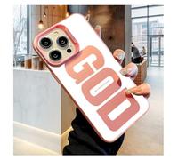 SLERFT God Has a Plan for You Inspirational Phone Case for iPhone, Jesus God's Plan Phone Case, Letter Print Aesthetics Design Simple Cover, Faith Inspired Religious Gift(Pink,For IPhone15)