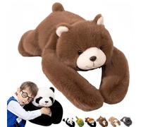 SLERFT Pulse of Potential Weighted Stuffed Animal, The Panda Weighted Animals, Big Plush Thepanda Hugging Stuffy, Hugs and Cuddles Chubby Giant Pillow, Stuffed for Adults Anxiety Comfort(Bear,11.8in)