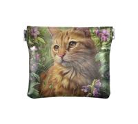 Sletend Coin Purse Pouch Small Squeeze Soft PU Leather Coin Wallet Change Bag Cute Aesthetic for Women Girls, Cute Cat, One Size