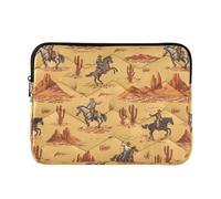 Sletend Cute Laptop Sleeve 13 inch Western Desert Cowboy Laptop Bag 14 inch Waterproof Computer Bag for Women Laptop Accessories Computer Cover Bag for Tablet Men, A06D24018