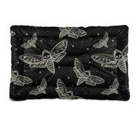 Sletend Gothic Skull Butterfly Moth Pet Bed Cute Dog Bed Mat Absorbing Non Slip Pad Pet Sleeping Mat for Small, Medium, and Large Dogs Puppy Cat 24 in x 18 in
