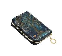 Sletend Printed Card Holder Zipper Leather Card Case for Man and Women Bifold Zipper Card Holder Wallet, Tree Of Life, Minimalist