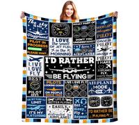 Sletop Airplane Blanket Pilot Gifts for Men Airplane Stuff Throw Blanket with Airplanes Gifts for Pilots Kids Boys Men Women Sofa Bedding Room Decor 60"x50"