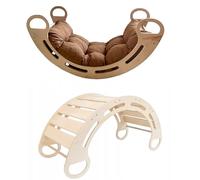 Slevobox Wooden Climbing Arch with Cushion - Montessori Climbing Frame - Toddlers 85x41x39cm - Motor Skills Development