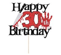 Sleyberoy Killer Happy 14th Birthday Cake Topper, Halloween Horror Theme, Level 14 Unlocked Party Decorations (30th)